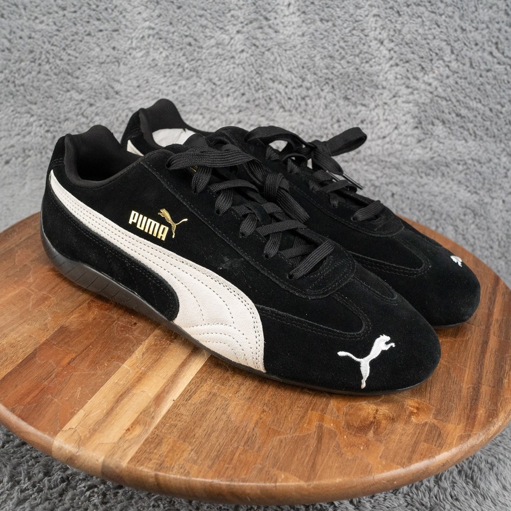PUMA Speedcat OG Mens 10 Black/White Low Top Lace-Up Suede Sneaker 398846-01